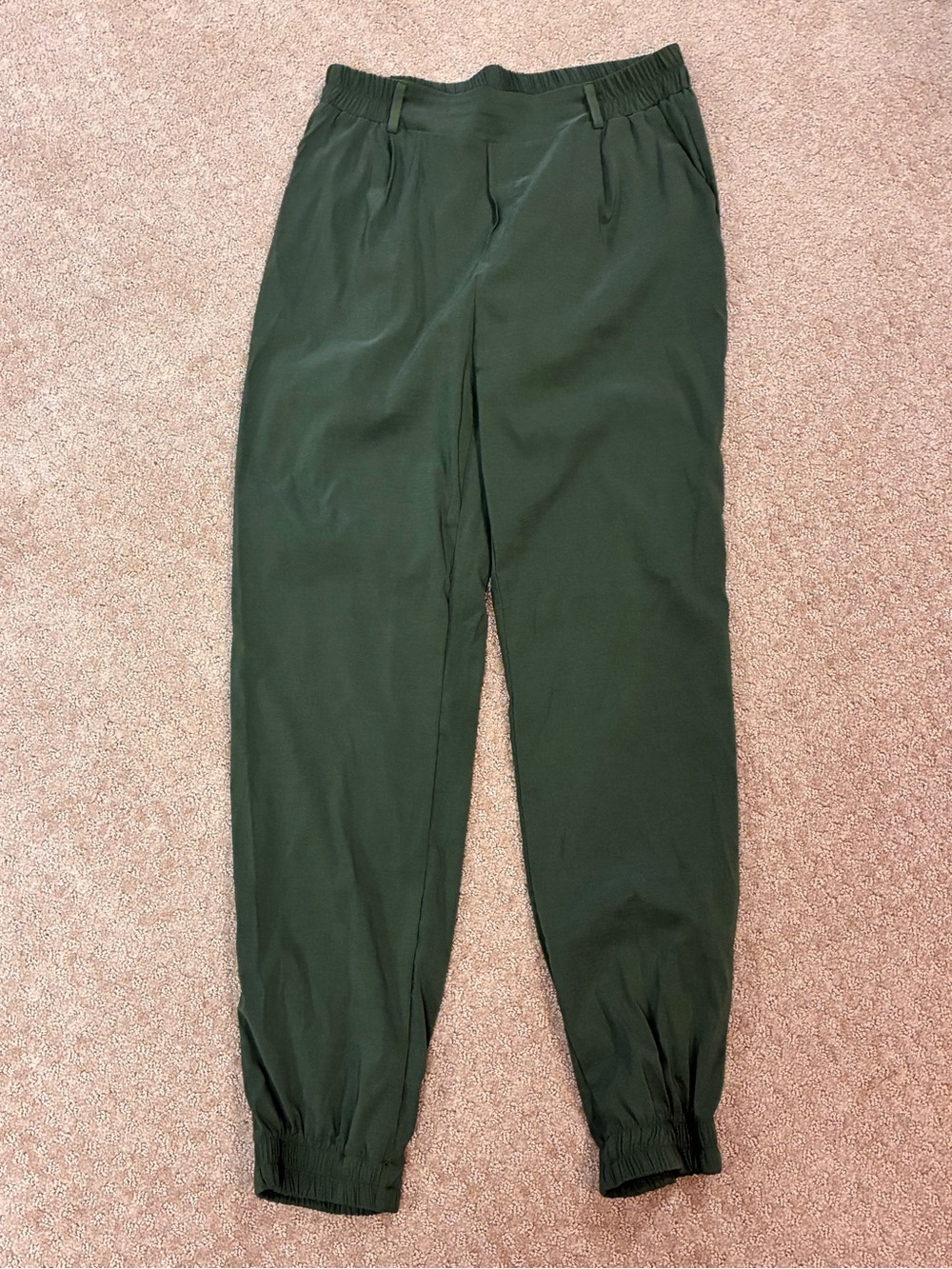 Women’s Forest Green Elastic-Waist Jogger Pants